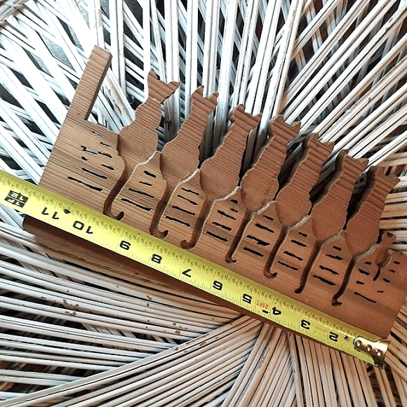 Wooden Cat Wall Decor Fence Wood Block Kitties - Picture 8 of 15